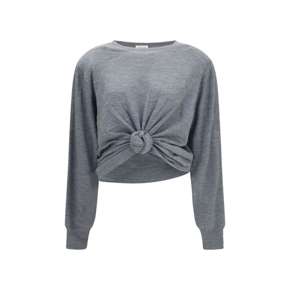 Magda Butrym Gray Wool Oves Aries Long Sleeve Women's T-Shirt